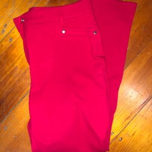Red jeggings